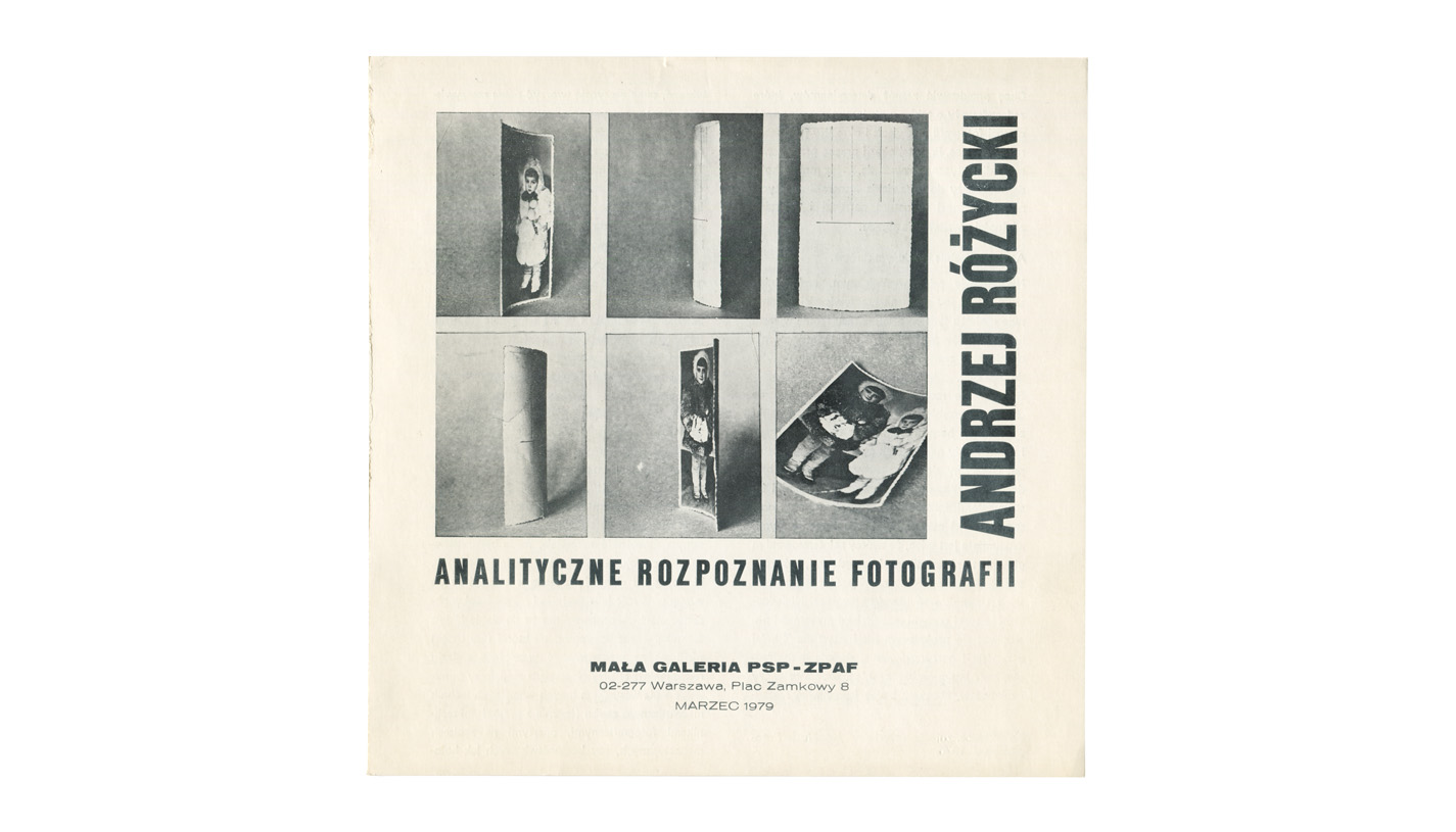 Andrzej Różycki - Analityczne rozpoznanie fotografii - katalog wystawy - Mała Galeria ZPAF 1979